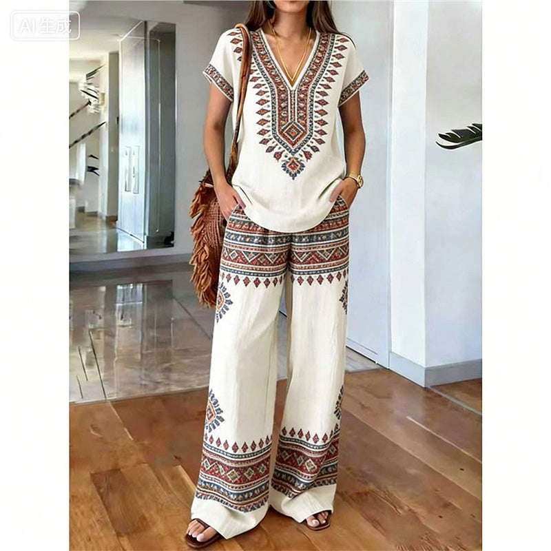 🌴🌺Women's Printed Top & Pants 2-Piece Set