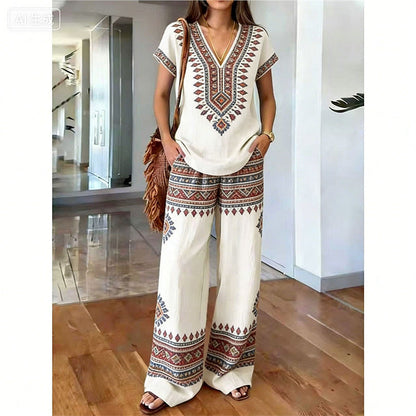 🌴🌺Women's Printed Top & Pants 2-Piece Set