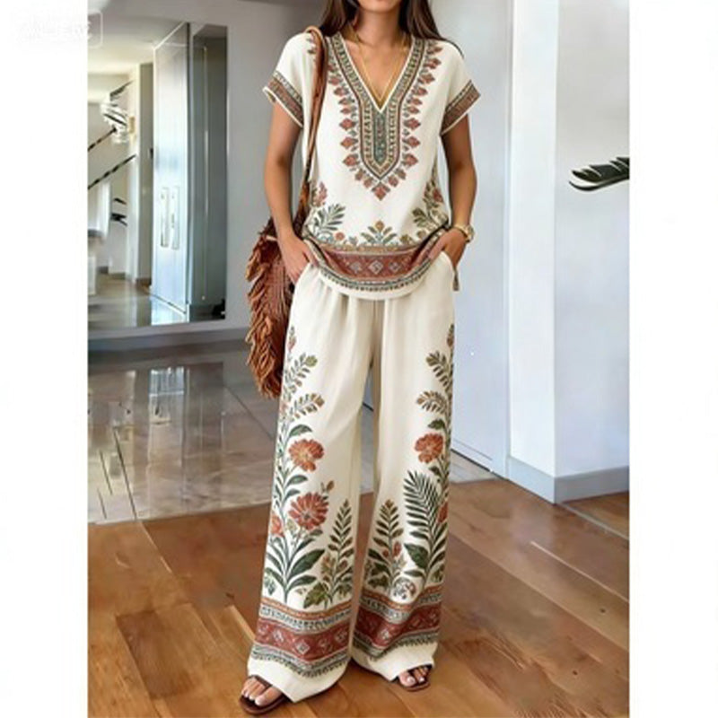 🌴🌺Women's Printed Top & Pants 2-Piece Set