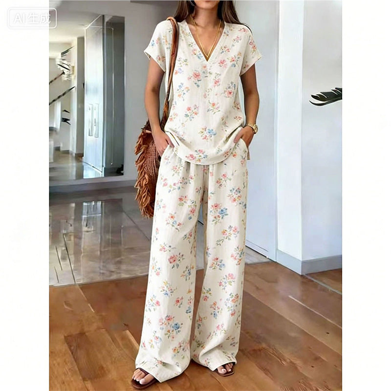 🌴🌺Women's Printed Top & Pants 2-Piece Set