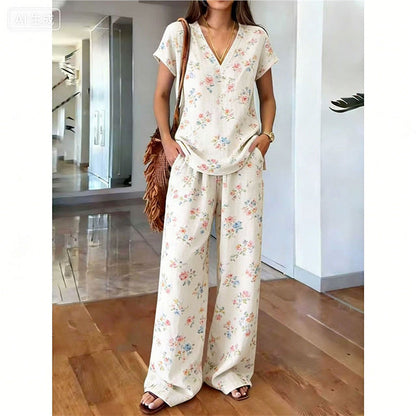 🌴🌺Women's Printed Top & Pants 2-Piece Set