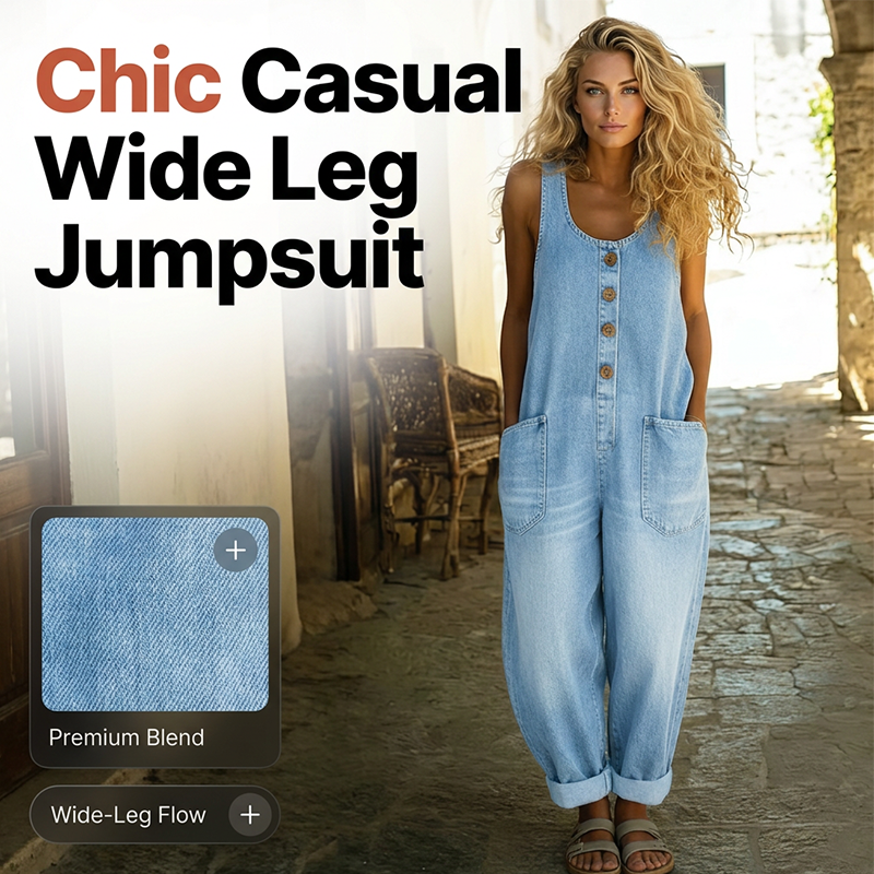 Women's Sleeveless Wide Leg Jumpsuit