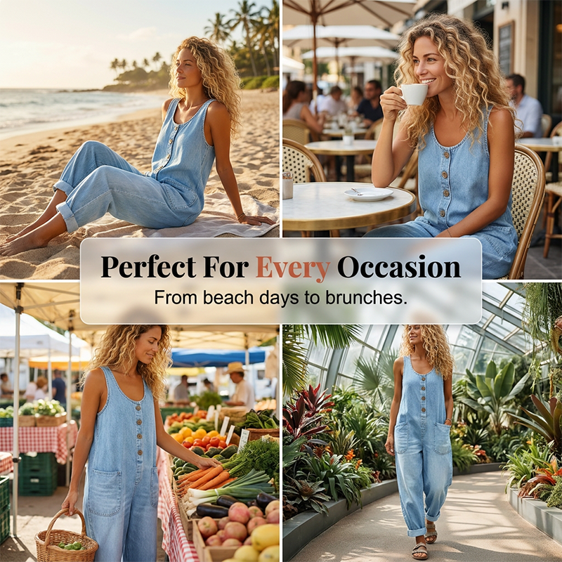 Women's Sleeveless Wide Leg Jumpsuit