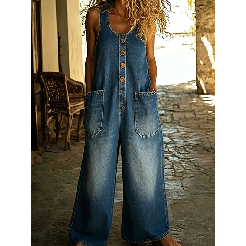 Women's Sleeveless Wide Leg Jumpsuit
