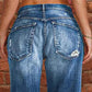 👖 50% OFF NOW! 🔥 Women's Distressed Slim Fit Flare Jeans – Stretchy denim & vintage look – Ripped details, flattering fit – perfect for casual days or edgy street style ✨