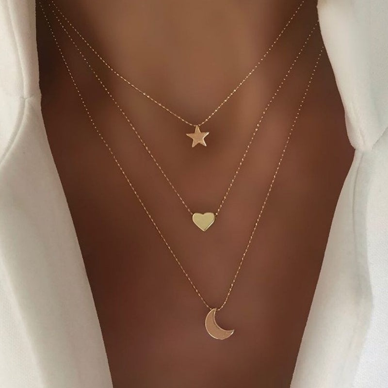 Elegant Multi Layered Necklace with Delicate Pendant