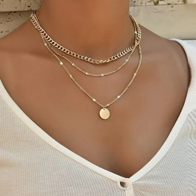 Elegant Multi Layered Necklace with Delicate Pendant