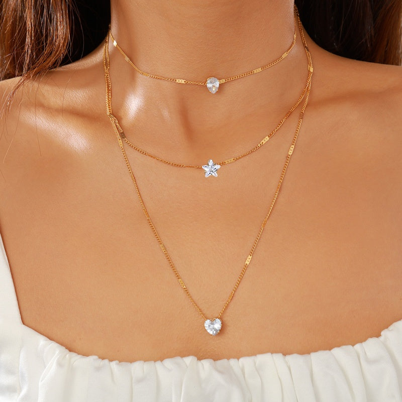 Elegant Multi Layered Necklace with Delicate Pendant