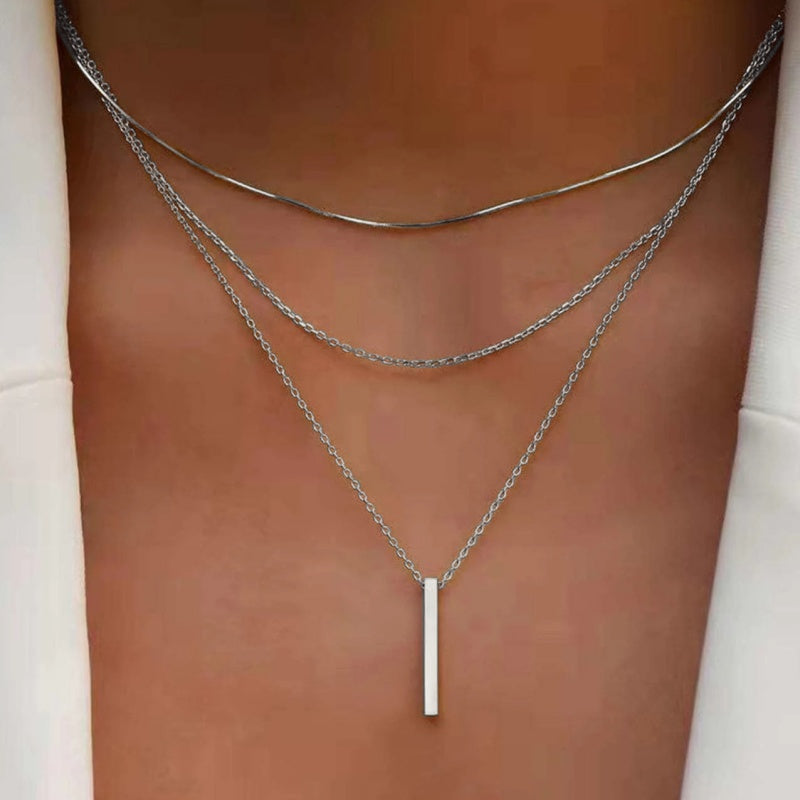 Elegant Multi Layered Necklace with Delicate Pendant