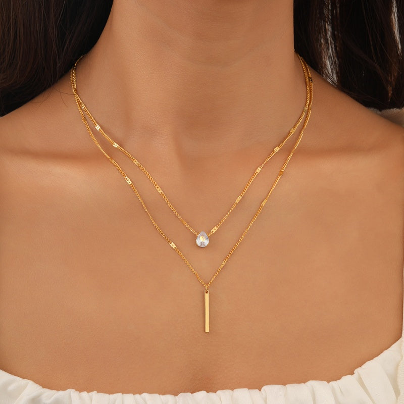 Elegant Multi Layered Necklace with Delicate Pendant