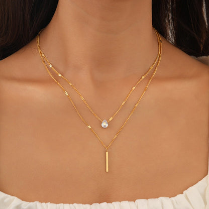 Elegant Multi Layered Necklace with Delicate Pendant