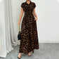 Women's Elegant Leopard Print Lapel Dress