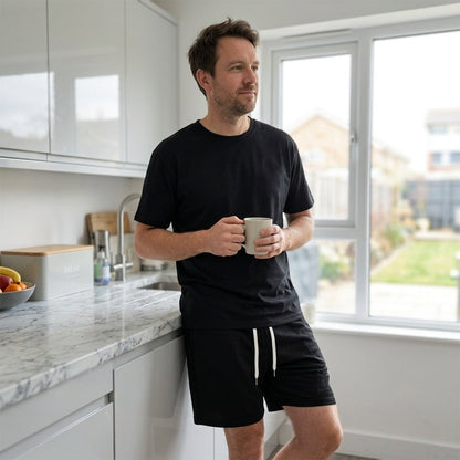Men's Letter Tee & Drawstring Shorts Set
