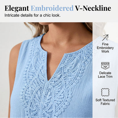 👗 LIMITED-TIME 50% OFF! 💥 Breathable Summer Casual Dress – Embroidered V-Neck, Wrinkle Resistant, Versatile ✨