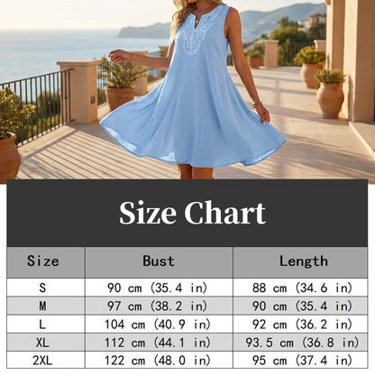 👗 LIMITED-TIME 50% OFF! 💥 Breathable Summer Casual Dress – Embroidered V-Neck, Wrinkle Resistant, Versatile ✨