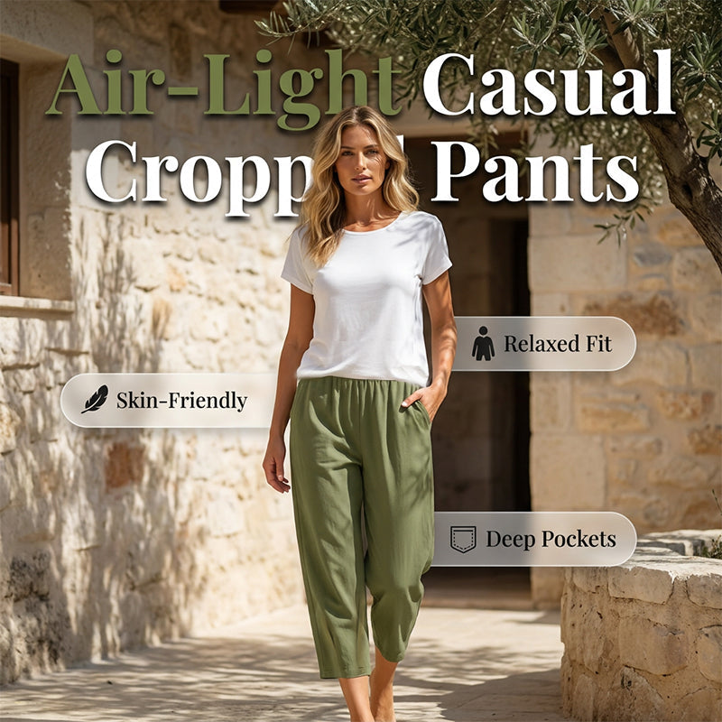 Women’s Casual Loose Fit Cropped Pants