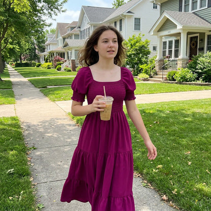 👗✨ Women's Elegant Smocked Maxi Dress - Effortless Elegance For Any Occasion ☀️