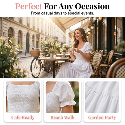 👗✨ Women's Elegant Smocked Maxi Dress - Effortless Elegance For Any Occasion ☀️