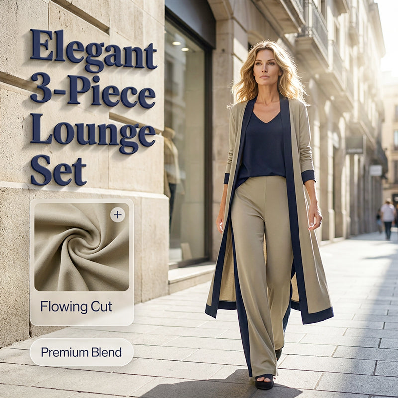 ⌛50% off new arrivals-Women’s 3 Piece Outfit Contrast Color Cardigan Vest Pants Set