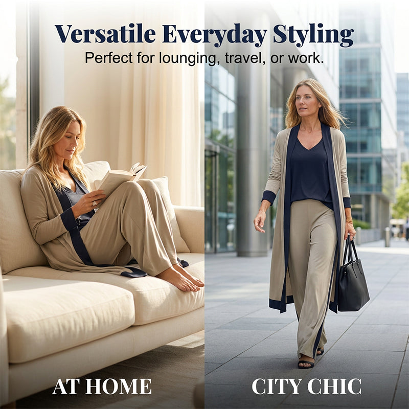 ⌛50% off new arrivals-Women’s 3 Piece Outfit Contrast Color Cardigan Vest Pants Set