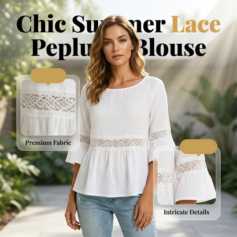 Women's Ruffle Sleeve Peplum Blouse