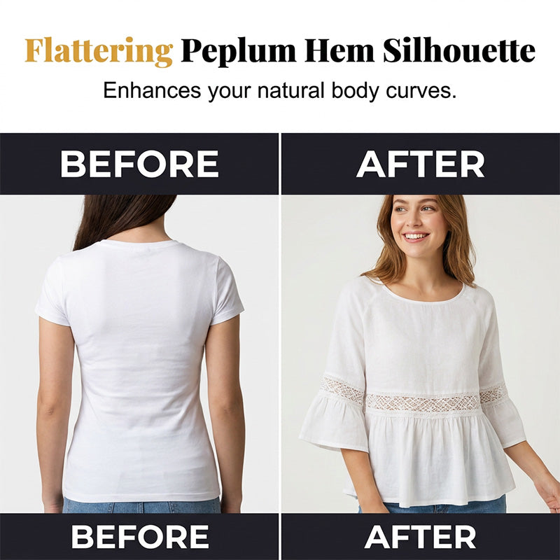 Women's Ruffle Sleeve Peplum Blouse