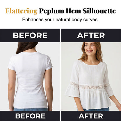 Women's Ruffle Sleeve Peplum Blouse