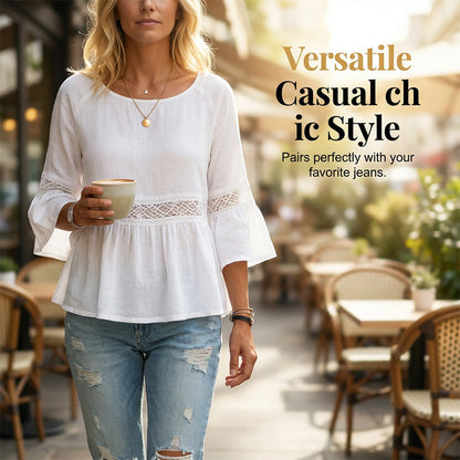 Women's Ruffle Sleeve Peplum Blouse