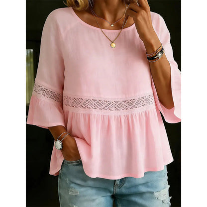 Women's Ruffle Sleeve Peplum Blouse
