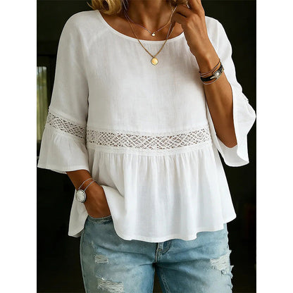Women's Ruffle Sleeve Peplum Blouse