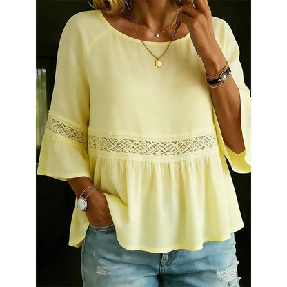 Women's Ruffle Sleeve Peplum Blouse