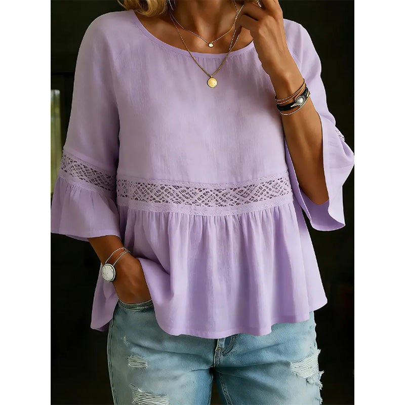 Women's Ruffle Sleeve Peplum Blouse