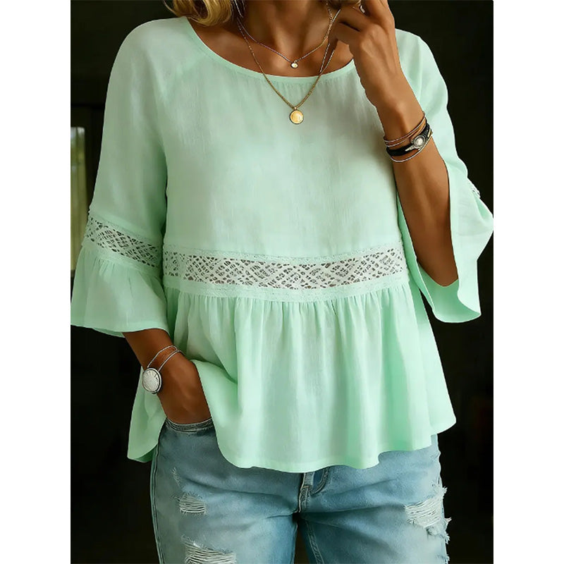 Women's Ruffle Sleeve Peplum Blouse