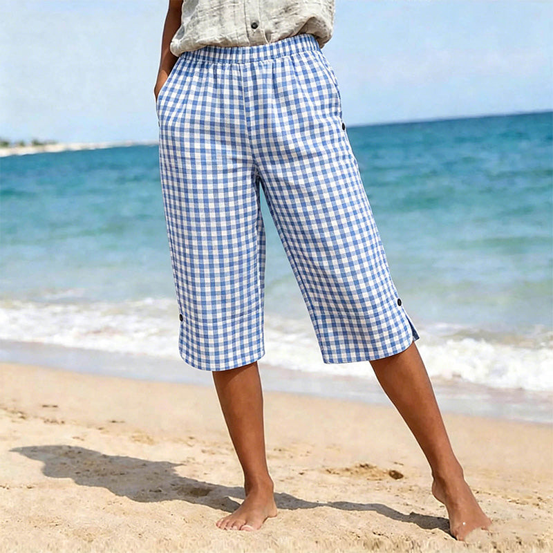 Women’s Casual Plaid Capri Pants
