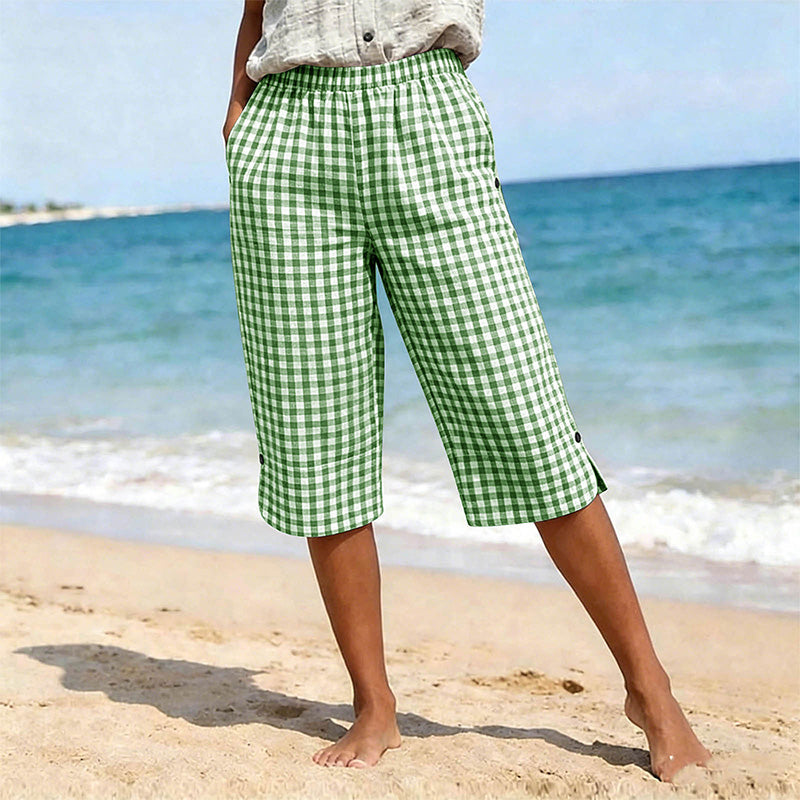 Women’s Casual Plaid Capri Pants