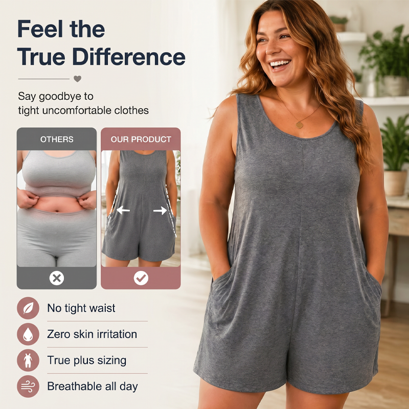 👗 LIMITED-TIME 50% OFF! 💥 Women's Plus Size Sleeveless Jumpsuit with Pockets – Flowy, Comfortable, Versatile ✨
