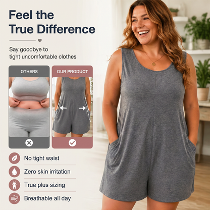 👗 LIMITED-TIME 50% OFF! 💥 Women's Plus Size Sleeveless Jumpsuit with Pockets – Flowy, Comfortable, Versatile ✨