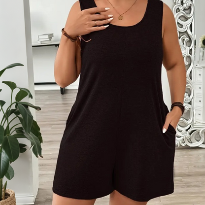 👗 LIMITED-TIME 50% OFF! 💥 Women's Plus Size Sleeveless Jumpsuit with Pockets – Flowy, Comfortable, Versatile ✨