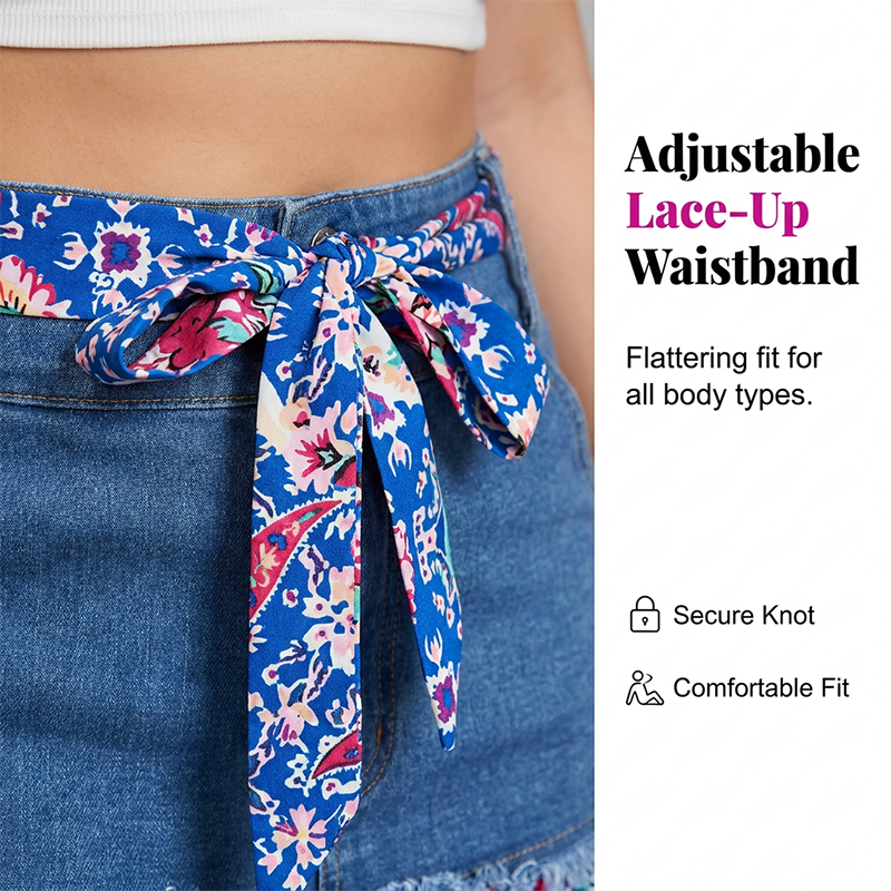 Women’s Plus Size Elegant Bohemian A-Line Denim Patchwork Midi Skirt🌟BUY 2 GET FREE SHIPPING