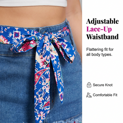 Women’s Plus Size Elegant Bohemian A-Line Denim Patchwork Midi Skirt🌟BUY 2 GET FREE SHIPPING