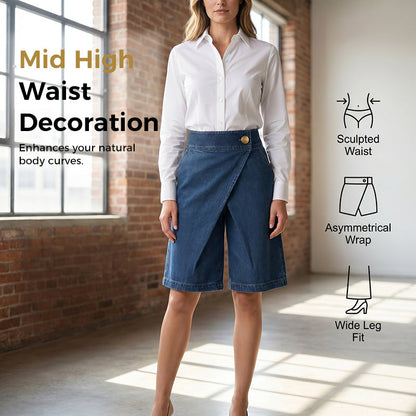 🩳 50% OFF NOW! ✨ Women's Asymmetrical Wide-Leg Shorts – Lightweight & flowy – Unique uneven hem, perfect for summer or resort wear – stylish and comfortable 🌸