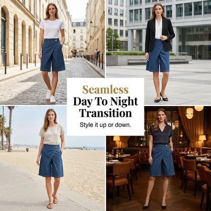 🩳 50% OFF NOW! ✨ Women's Asymmetrical Wide-Leg Shorts – Lightweight & flowy – Unique uneven hem, perfect for summer or resort wear – stylish and comfortable 🌸