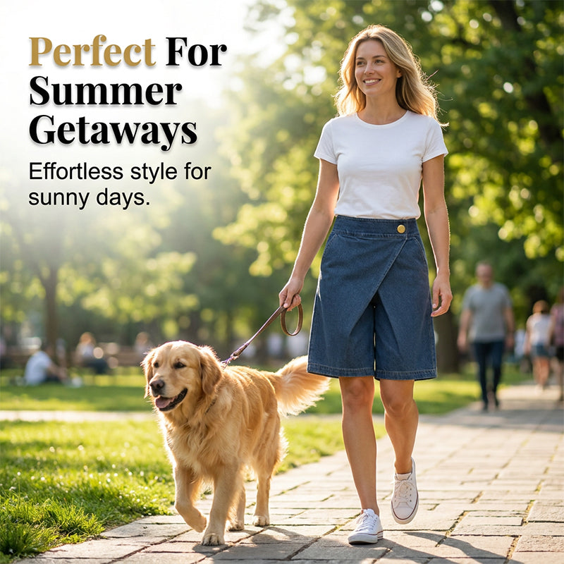 🩳 50% OFF NOW! ✨ Women's Asymmetrical Wide-Leg Shorts – Lightweight & flowy – Unique uneven hem, perfect for summer or resort wear – stylish and comfortable 🌸