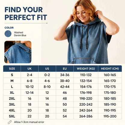 Women's Casual Sleeveless Denim Hoodie Dress