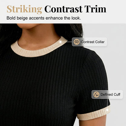 Women's Short Sleeve Top & Flared Pants Set
