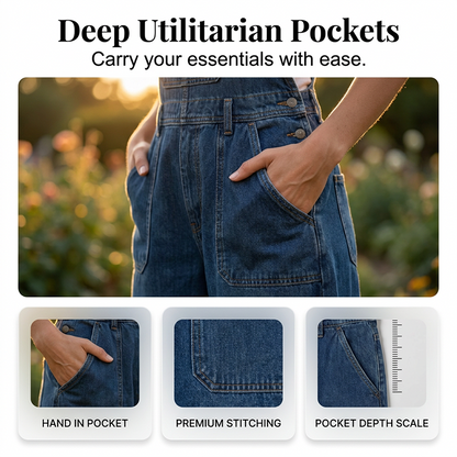 ⌛Limited-time offer-Women Summer Loose Denim Jumpsuit with Pockets