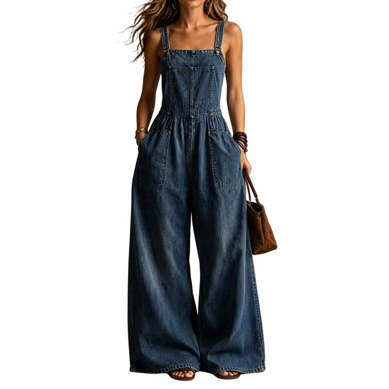 ⌛Limited-time offer-Women Summer Loose Denim Jumpsuit with Pockets
