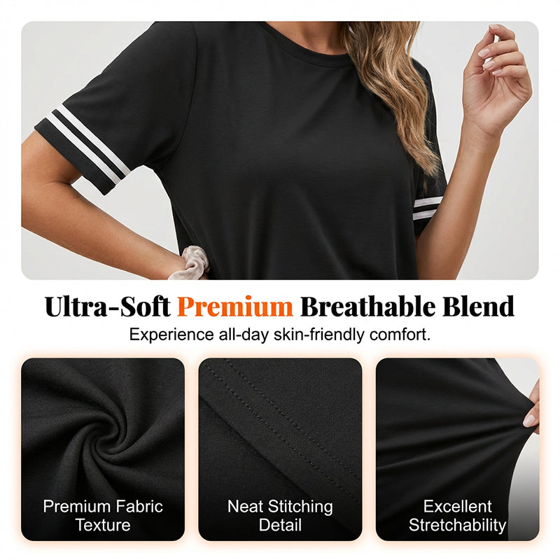 Women's Casual Two-Piece Set with Side Stripes