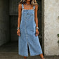 👗 60% OFF NOW! 👖 Women's Sleeveless Denim Overall Midi Dress – Soft denim & relaxed fit – Vintage style, side pockets – perfect for casual days or summer layering ✨