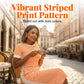 Women's Striped Short Sleeve Midi Dress